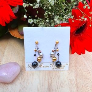 Drop Bead Stud Earrings